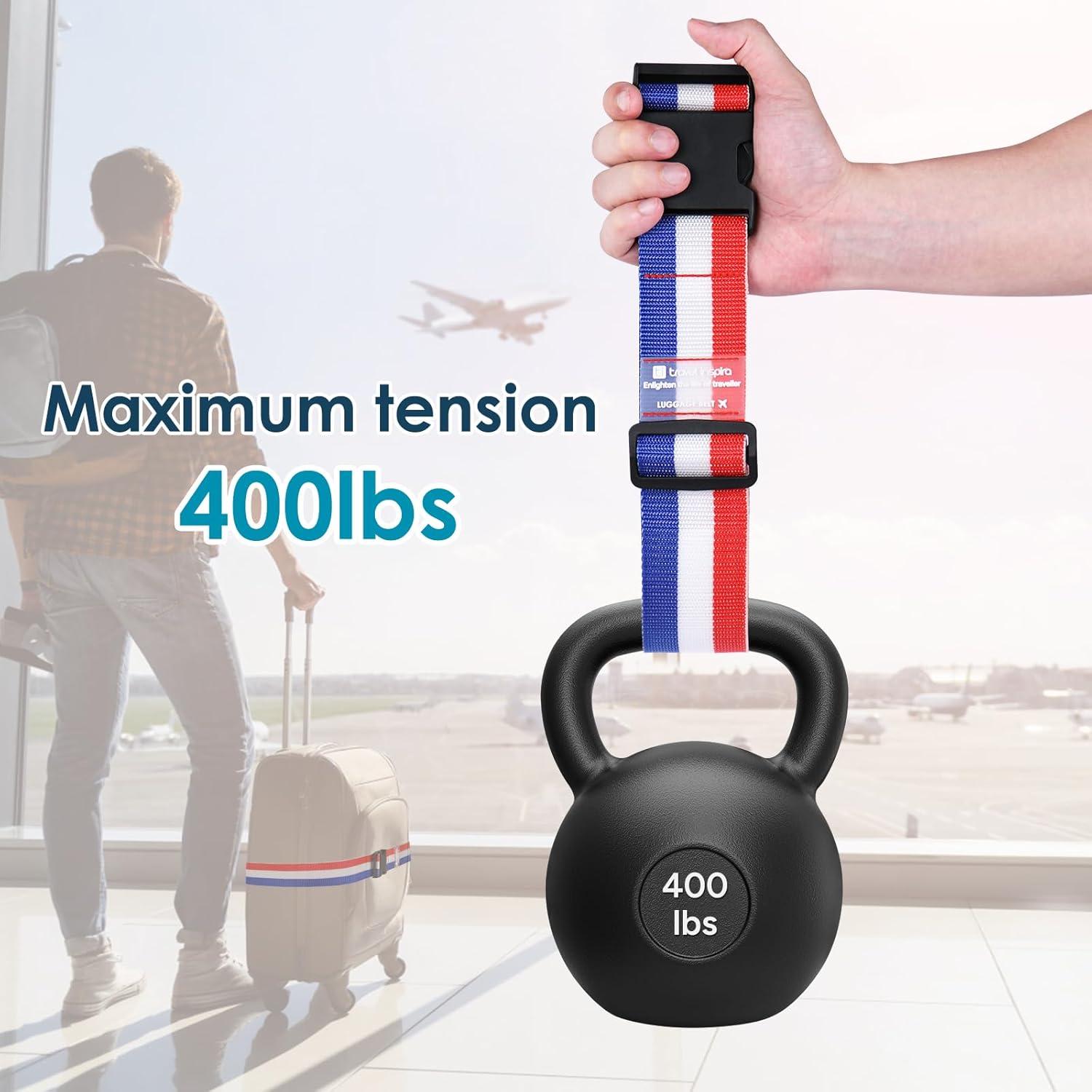 imageTravel Inspira Luggage Straps for Suitcases with TSA Lock Protect Your Luggage AntiBurst High Visibility Color Easy to Identify Luggage Adjustable Heavy Duty Belt for 2032 Inch SuitcasesRed White Blue