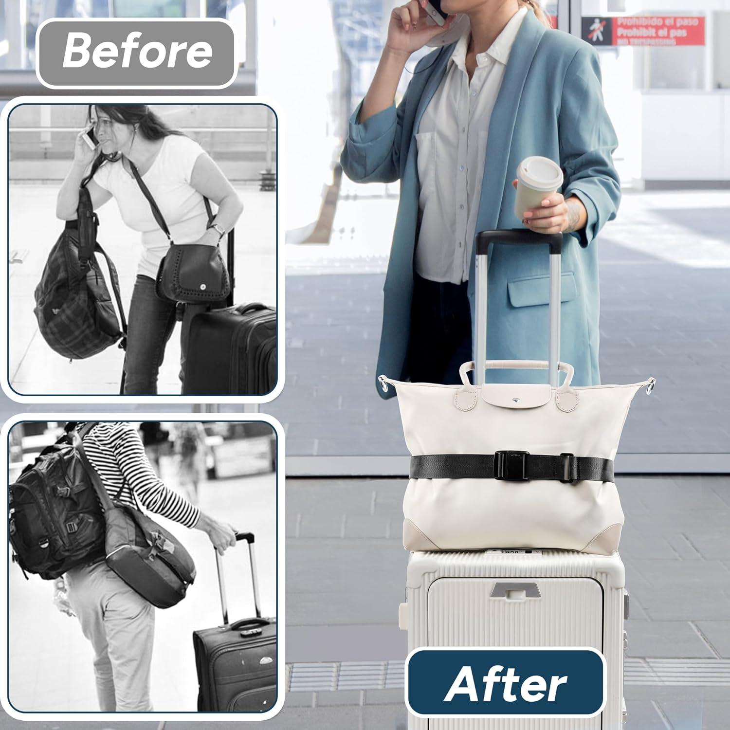 imageTravel Inspira Magnetic QuickRelease Travel Belt for Luggage Strap  HandsFree Lightens Load Secures Multiple Bags Adjustable ampamp Lightweight for Effortless TravelBlack02
