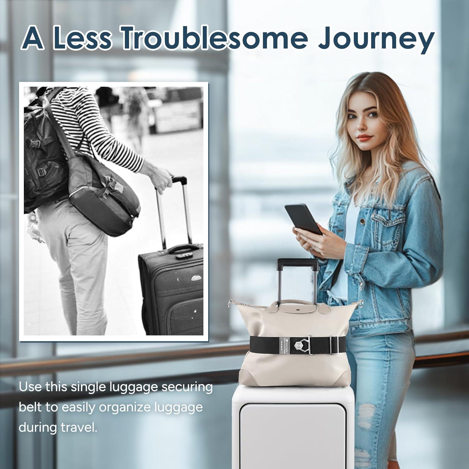 imageTravel Inspira Magnetic QuickRelease Travel Belt for Luggage Strap  HandsFree Lightens Load Secures Multiple Bags Adjustable ampamp Lightweight for Effortless TravelBlack03
