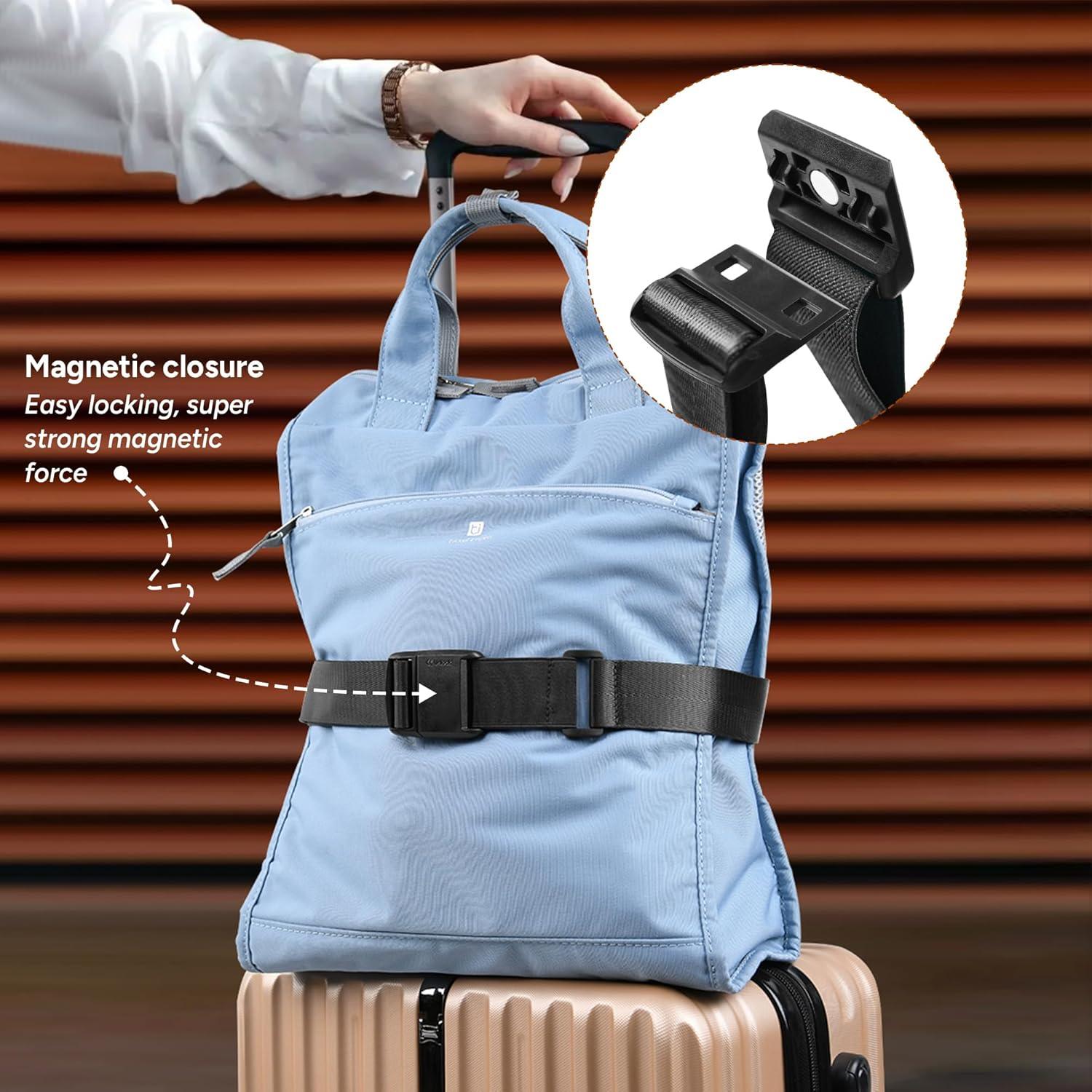 imageTravel Inspira Magnetic QuickRelease Travel Belt for Luggage Strap  HandsFree Lightens Load Secures Multiple Bags Adjustable ampamp Lightweight for Effortless TravelBlack02
