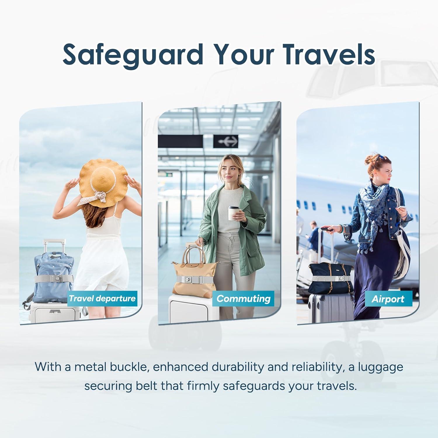 imageTravel Inspira Magnetic QuickRelease Travel Belt for Luggage Strap  HandsFree Lightens Load Secures Multiple Bags Adjustable ampamp Lightweight for Effortless TravelGrey03