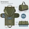 imageConvertible Garment Bag 2in1 Carry On Garment Duffle Weekender 45L with Extended Shoe Compartment Waterproof Nylon Hanging Hook for Travel Business Men Army GreenGreen