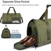 imageConvertible Garment Bag 2in1 Carry On Garment Duffle Weekender 45L with Extended Shoe Compartment Waterproof Nylon Hanging Hook for Travel Business Men Army GreenGreen