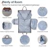 imageConvertible Garment Bag 2in1 Carry On Garment Duffle Weekender 45L with Extended Shoe Compartment Waterproof Nylon Hanging Hook for Travel Business Men Army GreenPU Grey