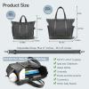 imageLaptop Tote Bag Handbag with TopHandle ampamp Detachable Shoulder Strap MultiPocket Crossbody Computer BagsGrey Large