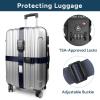 imageTravel Inspira Luggage Straps for Suitcases Travel Belt for Luggage TSA Approved Luggage Straps Suitcase Straps 3Dial Combination Locks Adjustable Suitcase Belt QuickRelease Buckle Orangenavy blue