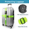 imageTravel Inspira Luggage Straps for Suitcases Travel Belt for Luggage TSA Approved Luggage Straps Suitcase Straps 3Dial Combination Locks Adjustable Suitcase Belt QuickRelease Buckle Orangegreen