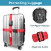 imageTravel Inspira Luggage Straps for Suitcases with TSA Lock Protect Your Luggage AntiBurst High Visibility Color Easy to Identify Luggage Adjustable Heavy Duty Belt for 2032 Inch SuitcasesCross RedNew