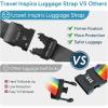 imageTravel Inspira Luggage Straps for Suitcases with TSA Lock Protect Your Luggage AntiBurst High Visibility Color Easy to Identify Luggage Adjustable Heavy Duty Belt for 2032 Inch SuitcasesCross BlackNew