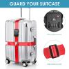 imageTravel Inspira Luggage Straps for Suitcases with TSA Lock Protect Your Luggage AntiBurst High Visibility Color Easy to Identify Luggage Adjustable Heavy Duty Belt for 2032 Inch SuitcasesCross Red