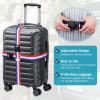 imageTravel Inspira Luggage Straps for Suitcases with TSA Lock Protect Your Luggage AntiBurst High Visibility Color Easy to Identify Luggage Adjustable Heavy Duty Belt for 2032 Inch SuitcasesRed White Blue