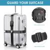 imageTravel Inspira Luggage Straps for Suitcases with TSA Lock Protect Your Luggage AntiBurst High Visibility Color Easy to Identify Luggage Adjustable Heavy Duty Belt for 2032 Inch SuitcasesCross Black