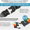 imageTravel Inspira Luggage Straps for Suitcases with TSA Lock Protect Your Luggage AntiBurst High Visibility Color Easy to Identify Luggage Adjustable Heavy Duty Belt for 2032 Inch SuitcasesCross Black