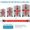 imageTravel Inspira Luggage Straps for Suitcases with TSA Lock Protect Your Luggage AntiBurst High Visibility Color Easy to Identify Luggage Adjustable Heavy Duty Belt for 2032 Inch SuitcasesRed4P