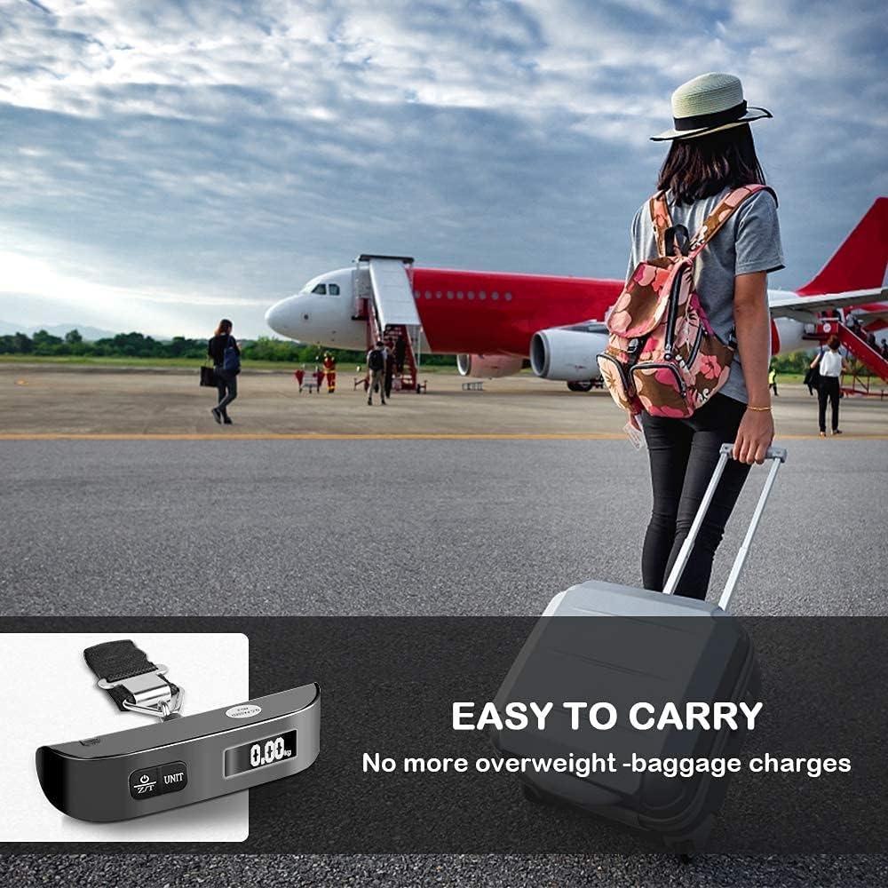 imagetravel inspira Luggage Scale Portable Digital Hanging Baggage Scale for Travel Suitcase Weight Scale with Rubber Paint 110 Pounds Battery IncludedBlack