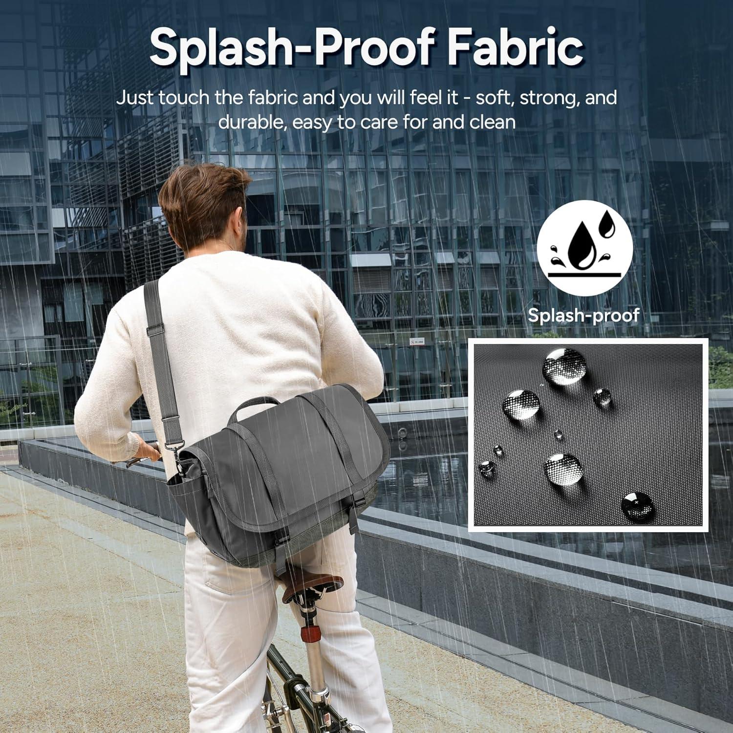 imageExpandable Messenger Bag Fit 16quot Laptop for Men Women Work College Office ComputerGrey
