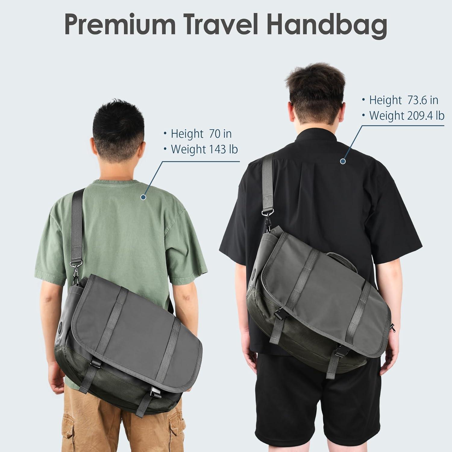 imageExpandable Messenger Bag Fit 16quot Laptop for Men Women Work College Office ComputerGrey
