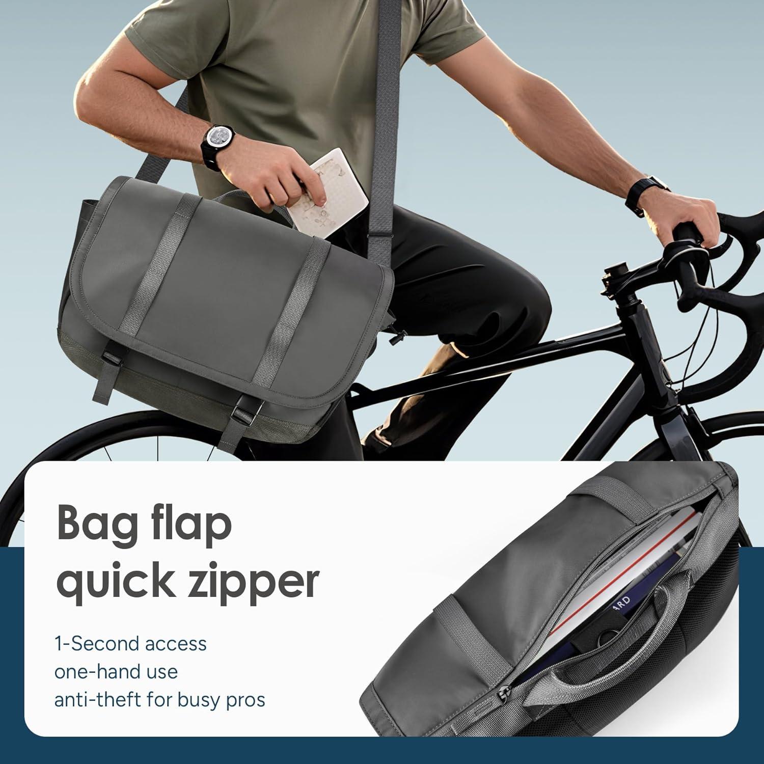 imageExpandable Messenger Bag Fit 16quot Laptop for Men Women Work College Office ComputerGrey