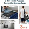 imageVacuum Compression Bags IP67 Waterproof with Shoulder Strap Reusable Travel Space Saver for Carry On Suitcases and BackpackBlack1PCNo Pump