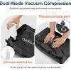 imageVacuum Compression Bags IP67 Waterproof with Shoulder Strap Reusable Travel Space Saver for Carry On Suitcases and BackpackBlack1PCWith Pump