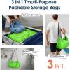imageVacuum Compression Bags IP67 Waterproof with Shoulder Strap Reusable Travel Space Saver for Carry On Suitcases and BackpackGreen1PCWith Pump