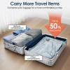 imageVacuum Compression Bags IP67 Waterproof with Shoulder Strap Reusable Travel Space Saver for Carry On Suitcases and BackpackGrey Blue1PCWith Pump