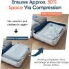imageVacuum Compression Bags IP67 Waterproof with Shoulder Strap Reusable Travel Space Saver for Carry On Suitcases and BackpackGrey Blue2PCWith Pump