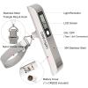 imagetravel inspira Luggage Scale Portable Digital Hanging Baggage Scale for Travel Suitcase Weight Scale with Rubber Paint 110 Pounds Battery IncludedWhite Stainless steel