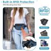 imagetravel inspira Travel Money Belt with Slim AntiTheft RFID Blocking Passport Holder for Travel Concealed under Clothes for Ultimate Protection of Credit Cards Cash Passport ampamp Documents BlackNavy Blue