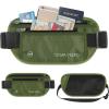 imagetravel inspira Travel Money Belt with Slim AntiTheft RFID Blocking Passport Holder for Travel Concealed under Clothes for Ultimate Protection of Credit Cards Cash Passport ampamp Documents BeigeGreen