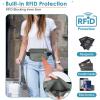 imagetravel inspira Travel Money Belt with Slim AntiTheft RFID Blocking Passport Holder for Travel Concealed under Clothes for Ultimate Protection of Credit Cards Cash Passport ampamp Documents BlackGrey