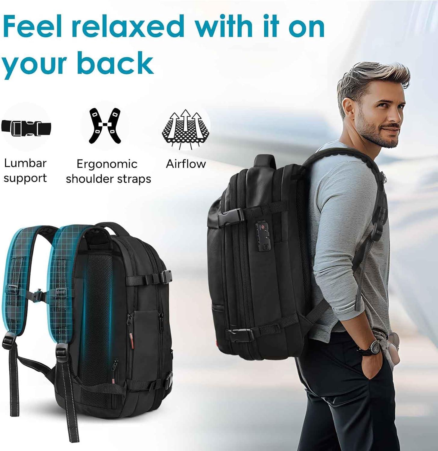 imagetravel inspira Backpack for Travel 60L Expandable Vacuum Backpack with Electric Vacuum Pump WaterResistant ampamp TSA AntiTheft for Airplane Vacuum Seal Compression AirSeal Bag for Travel