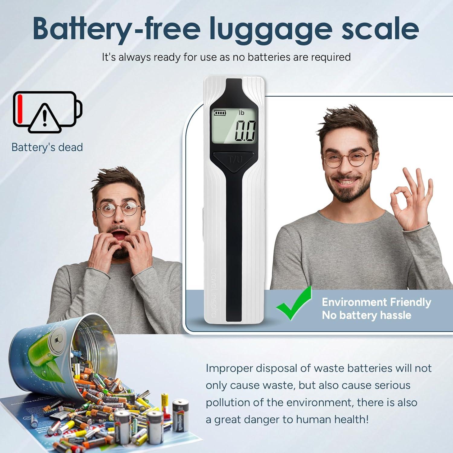 imagetravel inspira Luggage Scale BatteryFree Travel Essentials Portable Handheld Digital Suitcase Weight Scale for for Travel Accessories 110lbs50kg Dark BlueWhiteLarge Handle