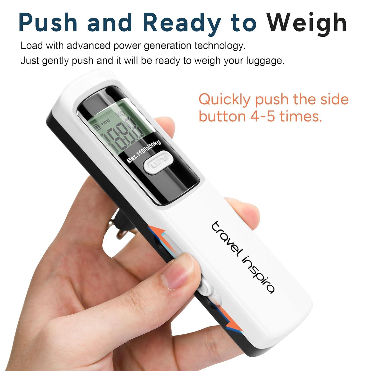 imagetravel inspira Luggage Scale BatteryFree Travel Essentials Portable Handheld Digital Suitcase Weight Scale for for Travel Accessories 110lbs50kg Dark BlueWhite