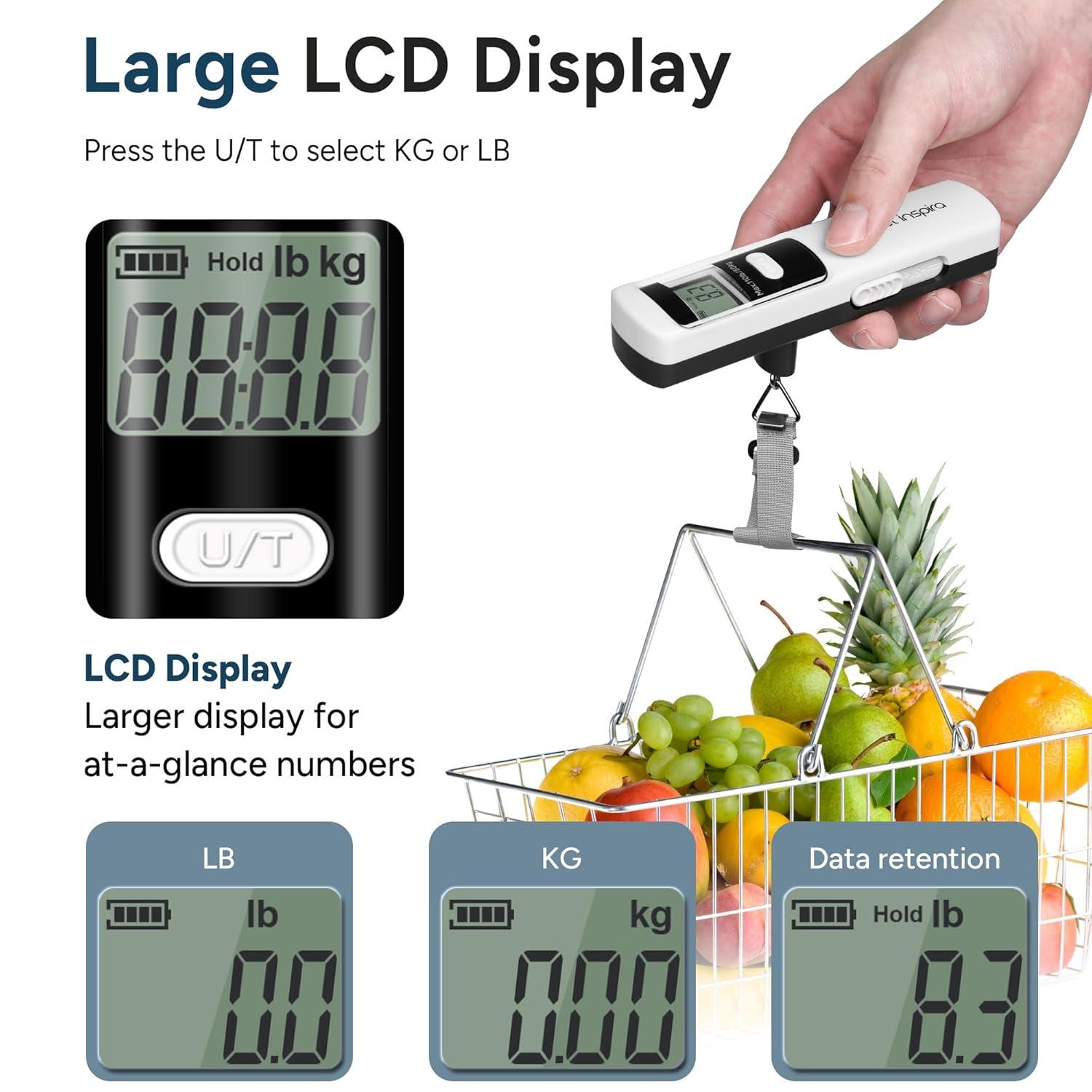 imagetravel inspira Luggage Scale BatteryFree Travel Essentials Portable Handheld Digital Suitcase Weight Scale for for Travel Accessories 110lbs50kg Dark BlueWhite