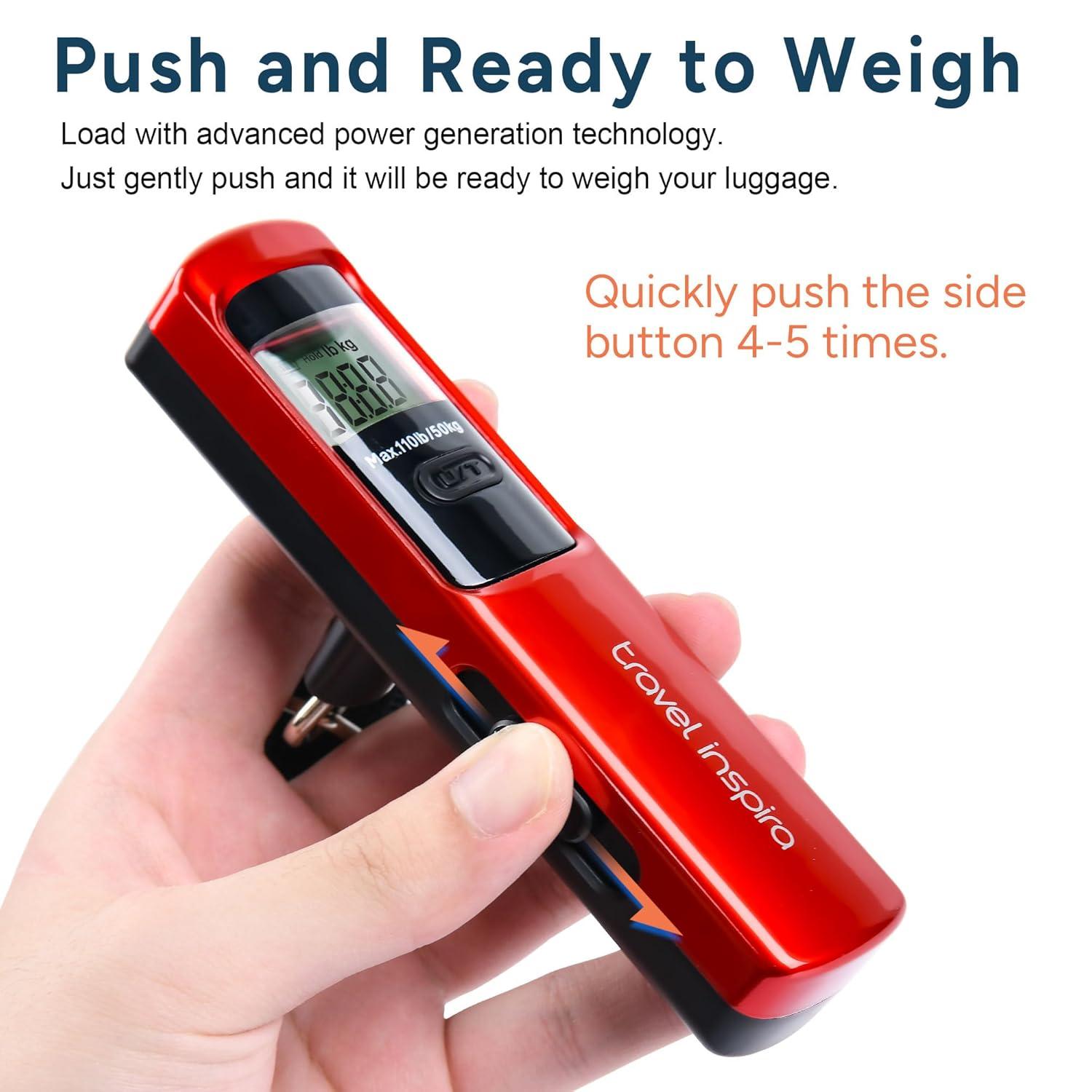 imagetravel inspira Luggage Scale BatteryFree Travel Essentials Portable Handheld Digital Suitcase Weight Scale for for Travel Accessories 110lbs50kg Dark BlueRed