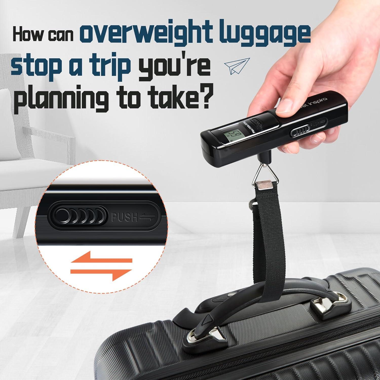 imagetravel inspira Luggage Scale BatteryFree Travel Essentials Portable Handheld Digital Suitcase Weight Scale for for Travel Accessories 110lbs50kg Dark BlueBlack