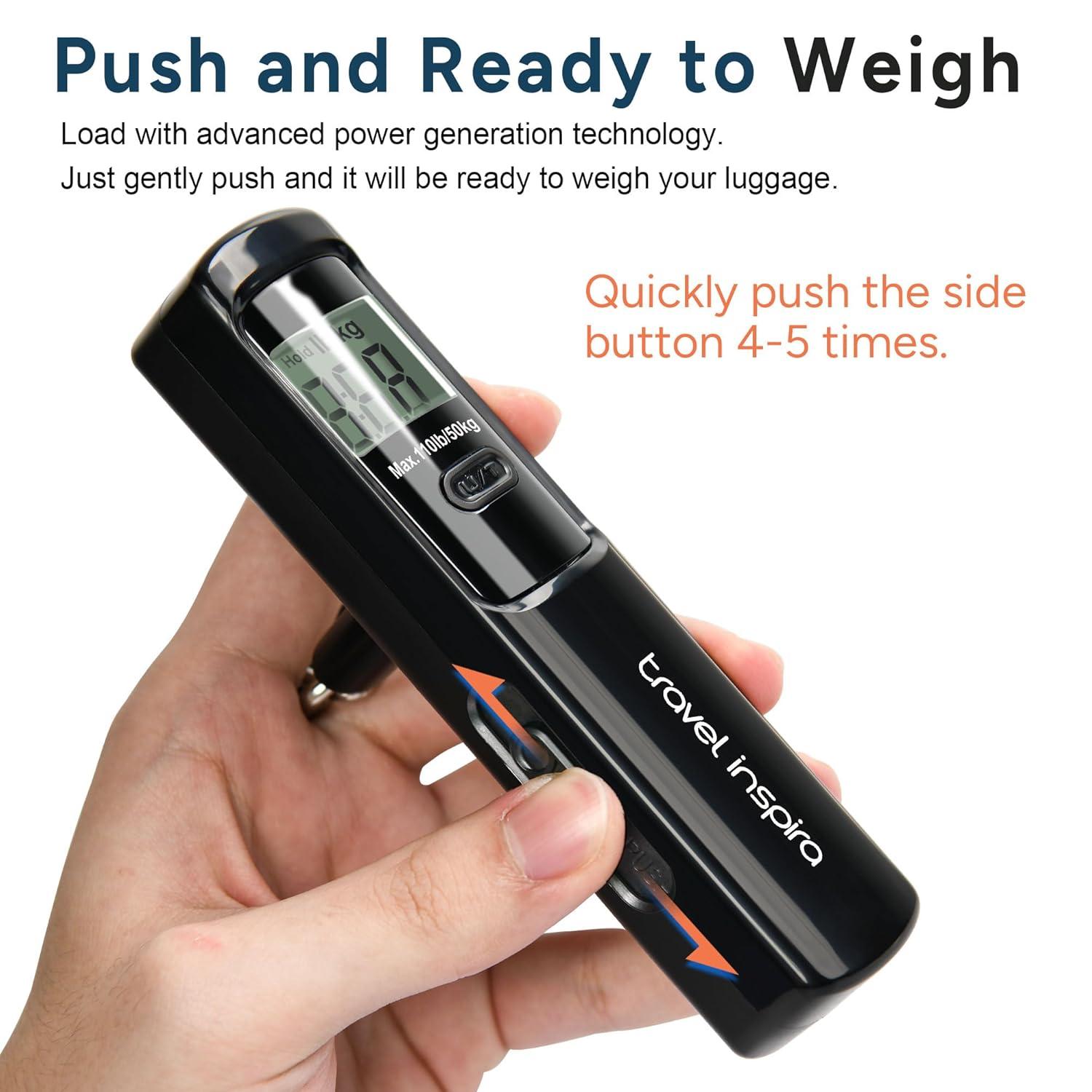 imagetravel inspira Luggage Scale BatteryFree Travel Essentials Portable Handheld Digital Suitcase Weight Scale for for Travel Accessories 110lbs50kg Dark BlueBlack