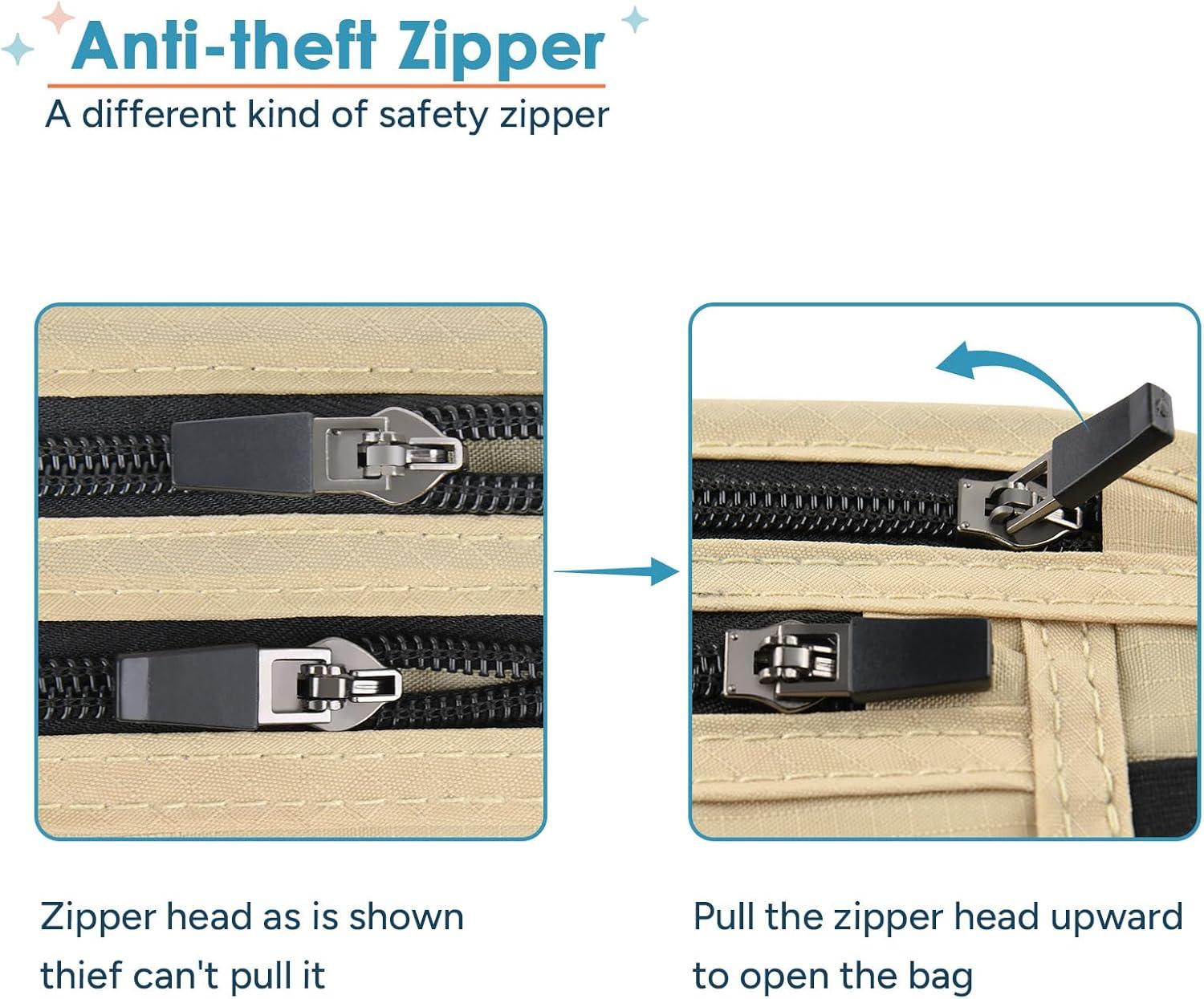 imagetravel inspira Travel Money Belt with Slim AntiTheft RFID Blocking Passport Holder for Travel Concealed under Clothes for Ultimate Protection of Credit Cards Cash Passport ampamp Documents BlackBeige