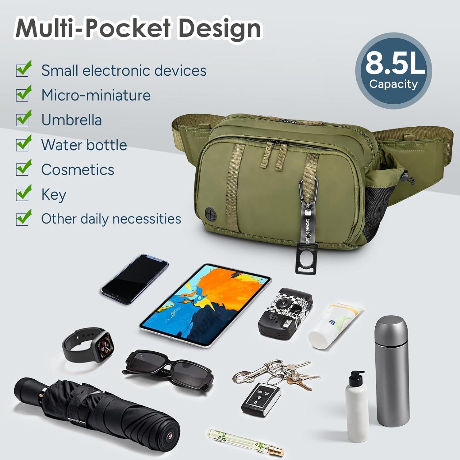 imagetravel inspira waist Pack Bag Fanny Pack for MenampampWomen Hip Bum Bag with Adjustable Strap for Outdoors GreyGreen
