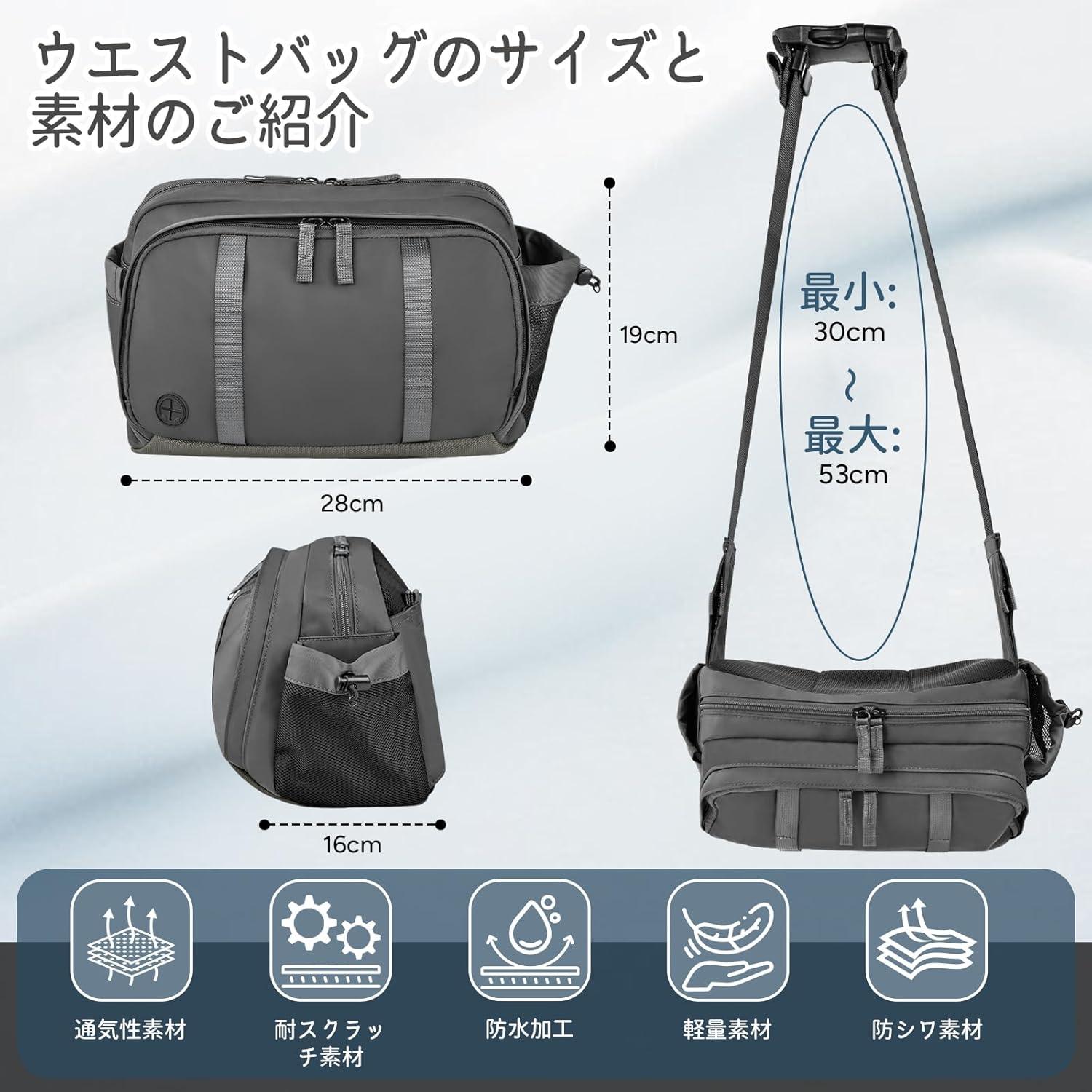 imagetravel inspira waist Pack Bag Fanny Pack for MenampampWomen Hip Bum Bag with Adjustable Strap for Outdoors GreyGrey