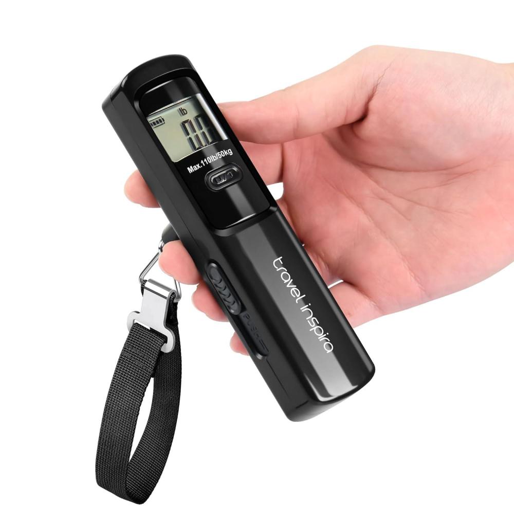 imagetravel inspira Luggage Scale BatteryFree Travel Essentials Portable Handheld Digital Suitcase Weight Scale for for Travel Accessories 110lbs50kg Dark BlueBlack