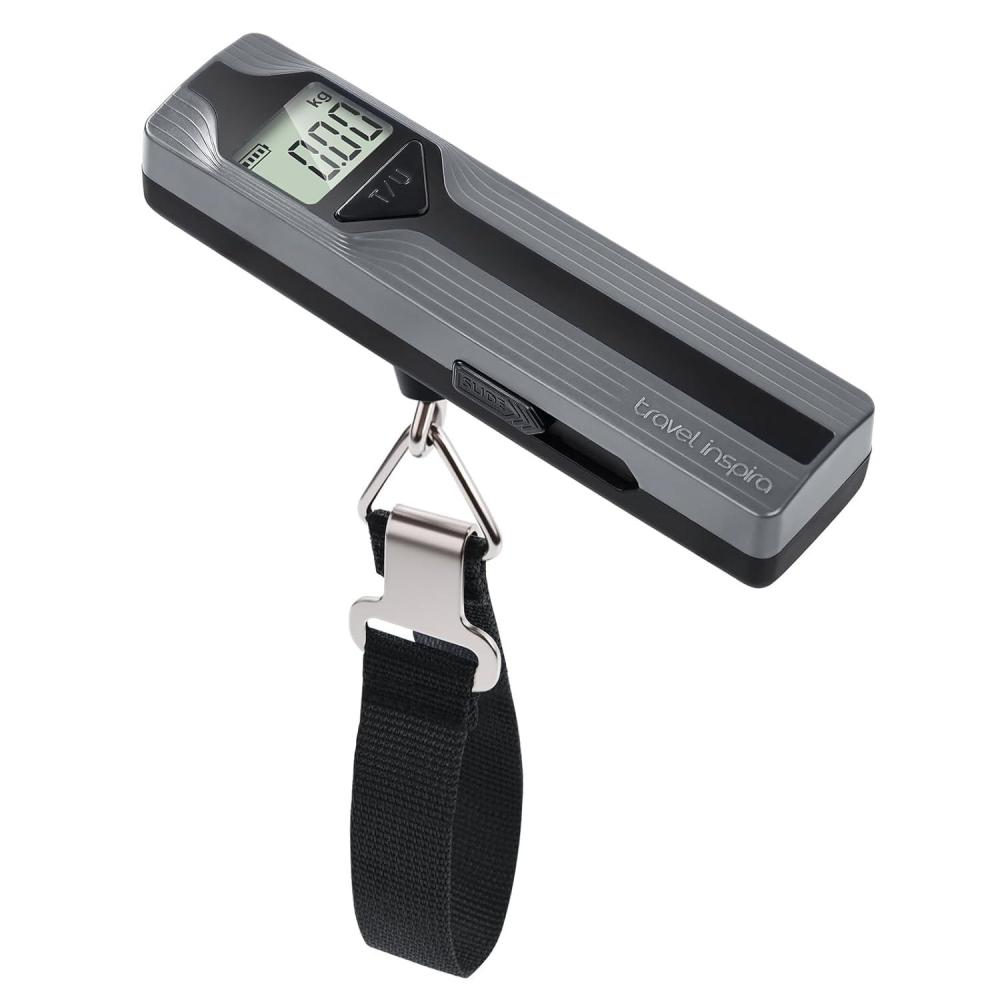 imagetravel inspira Luggage Scale BatteryFree Travel Essentials Portable Handheld Digital Suitcase Weight Scale for for Travel Accessories 110lbs50kg Dark BlueGreyLarge Handle