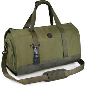 imageConvertible Garment Bag 2in1 Carry On Garment Duffle Weekender 45L with Extended Shoe Compartment Waterproof Nylon Hanging Hook for Travel Business Men Army GreenGreen