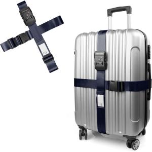 imageTravel Inspira Luggage Straps for Suitcases Travel Belt for Luggage TSA Approved Luggage Straps Suitcase Straps 3Dial Combination Locks Adjustable Suitcase Belt QuickRelease Buckle Orangenavy blue