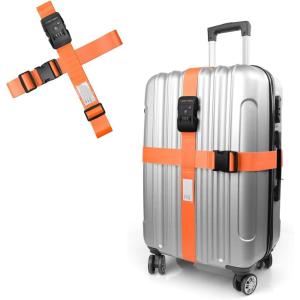 imageTravel Inspira Luggage Straps for Suitcases Travel Belt for Luggage TSA Approved Luggage Straps Suitcase Straps 3Dial Combination Locks Adjustable Suitcase Belt QuickRelease Buckle Orangeorange