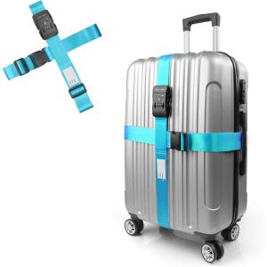 imageTravel Inspira Luggage Straps for Suitcases Travel Belt for Luggage TSA Approved Luggage Straps Suitcase Straps 3Dial Combination Locks Adjustable Suitcase Belt QuickRelease Buckle Orangeblue
