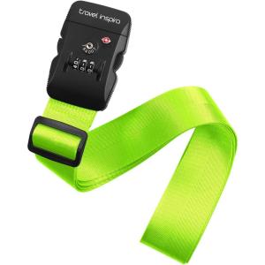 imageTravel Inspira Luggage Straps for Suitcases with TSA Lock Protect Your Luggage AntiBurst High Visibility Color Easy to Identify Luggage Adjustable Heavy Duty Belt for 2032 Inch SuitcasesFluorescent Green