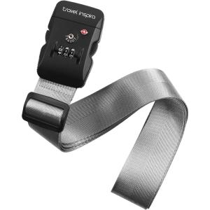 imageTravel Inspira Luggage Straps for Suitcases with TSA Lock Protect Your Luggage AntiBurst High Visibility Color Easy to Identify Luggage Adjustable Heavy Duty Belt for 2032 Inch SuitcasesGrey