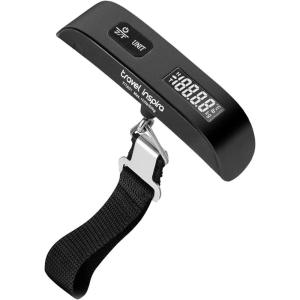 imagetravel inspira Luggage Scale Portable Digital Hanging Baggage Scale for Travel Suitcase Weight Scale with Rubber Paint 110 Pounds Battery IncludedBlack